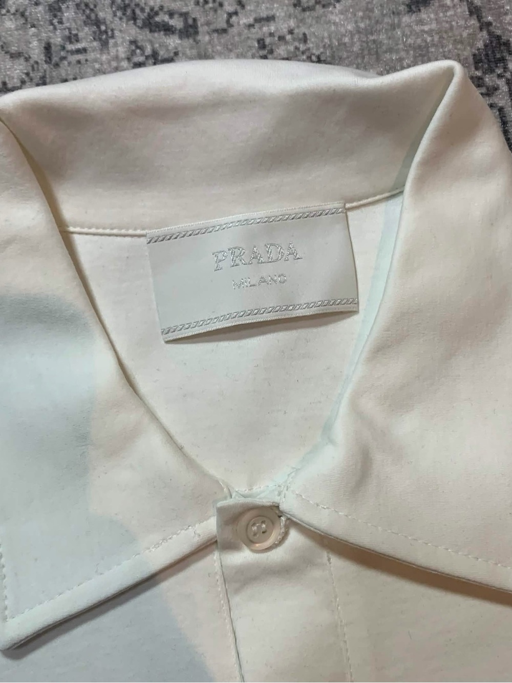 Prada White Polo Nylon Mens MEDIUM - Picture 4 of 5